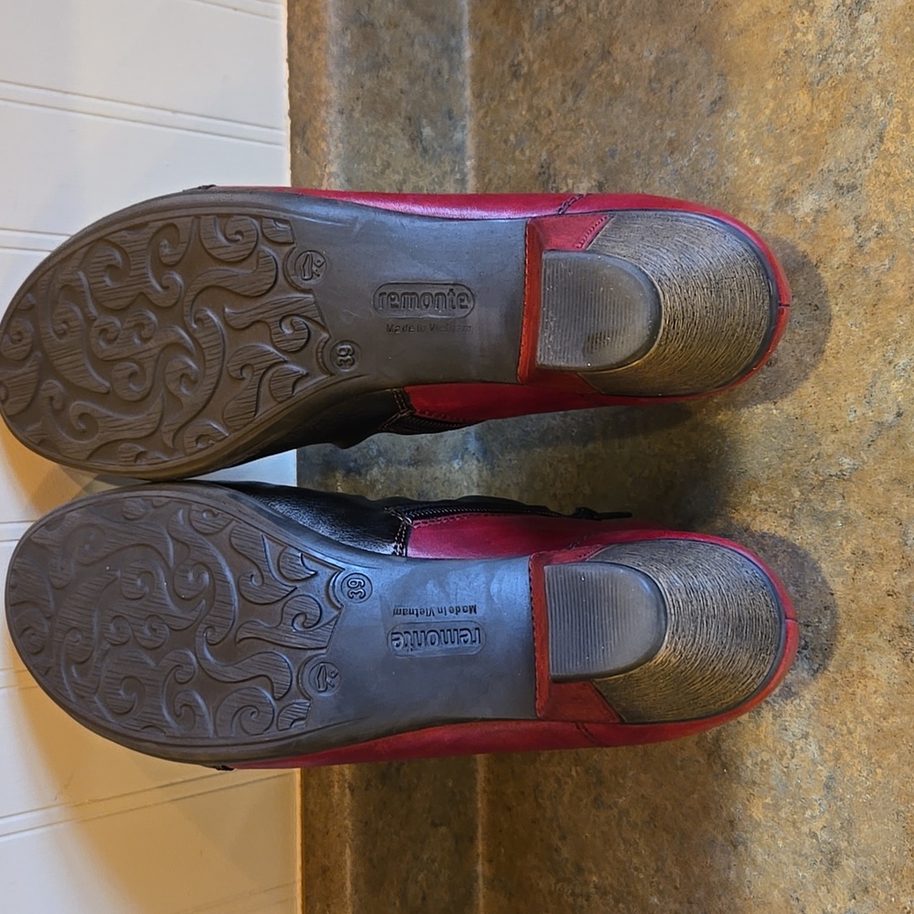 EUC Wms Remonte Burgundy/Brown Ankle Booties Size 39 - Picture 6 of 7